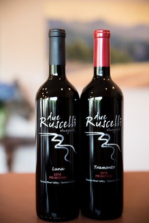 two wine bottles